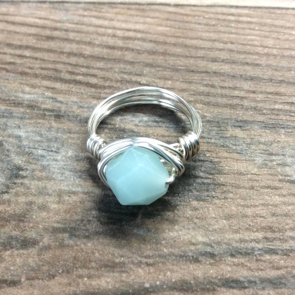 Amazonite ring - Sterling silver, blue gemstone ring - Picture 4 of 6